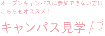 オープンキャンパスに参加できない方は、こちらもオススメ！キャンパス見学